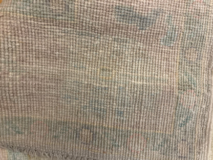 Pakistani Oushak Runner, 3'1" x 17'4", in green, ivory, pink and yellow - photo 3