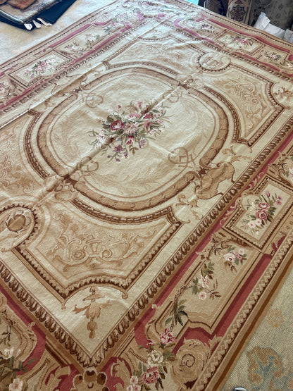 Sino Needlepoint Tapestry, 8' x 10', in beige, ivory, pink and rose - photo 3