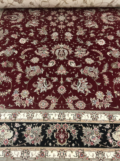 Indian Kashan Rug, 8'9" x 11'9", in beige, black, burgundy and ivory - photo 2