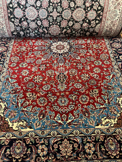 Sino Kashan Rug, 6' x 9', in ivory, navy, red and teal - photo 2