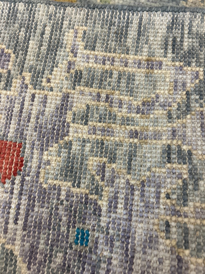 Indian Oushak Rug, 8' x 10', in grey, ivory, red and slate - photo 4