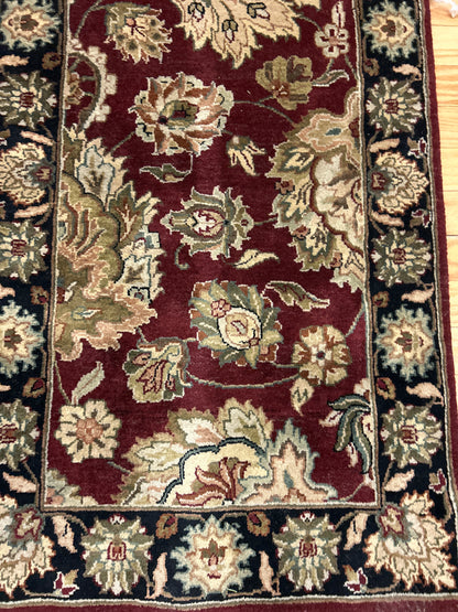 Indian Agra Jaipur Runner, 2'6" x 14'9", in beige, black, burgundy and olive - photo 2
