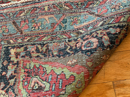 Antique Persian Bidjar Rug, 4'7" x 6'2", in baby blue, ivory, navy and red - photo 4