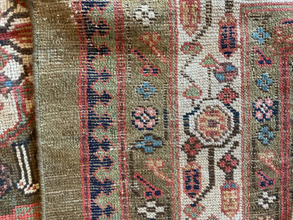 Antique Persian Sarab Rug, 5'1" x 8'8", in green, ivory, navy and red - photo 2