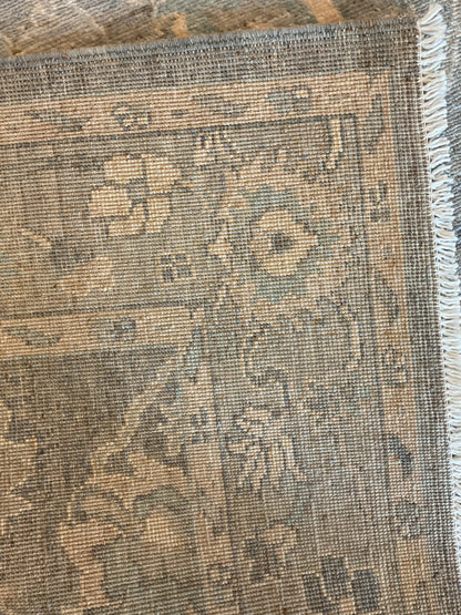 Afghan Peshawar Rug, 4' x 5'9", in baby blue, grey and ivory - photo 2