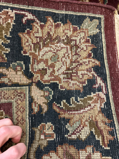 Indian Agra Jaipur Runner, 4' x 12'2", in beige, black, burgundy and gold - photo 4