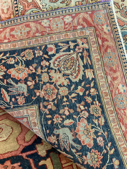 Antique Persian Mohtasham Rug, 8' x 10', in ivory, navy, red and teal - photo 3