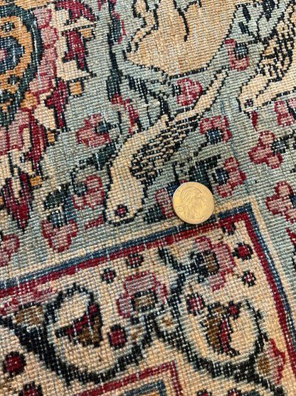 Antique Persian Tehran Rug, 9'10" x 13'5", in baby blue, gold, ivory and navy - photo 10
