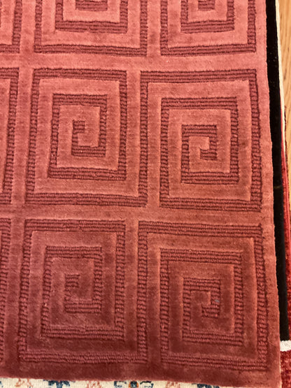 Tibetan Modern Rug, 9' x 12', in brick, ivory and rust - photo 3