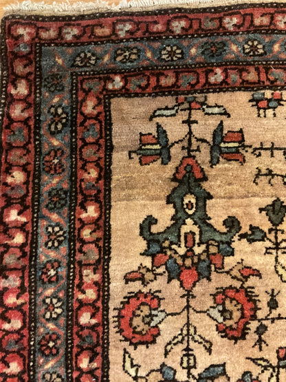 Antique Persian Sarouk Rug, 1'9" x 2'5", in brown, green, red and tan - photo 3