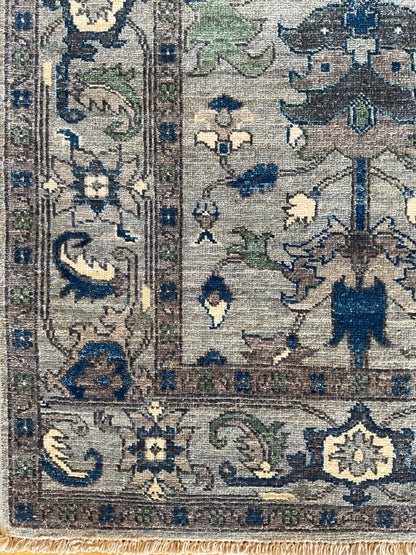 Pakistani Peshawar Runner, 2'7" x 9'10", in blue, grey, ivory and navy - photo 2