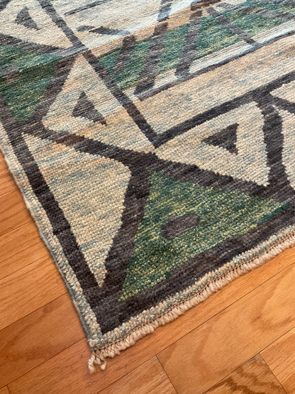Turkish Oushak Rug, 10'5" x 15'6", in charcoal, green, grey and ivory - photo 3