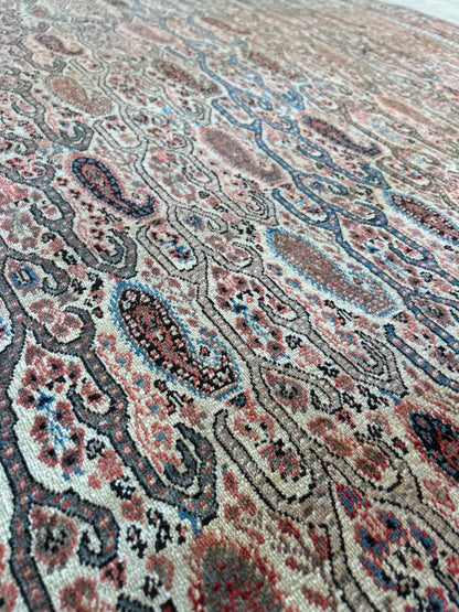 Antique Persian Paisley Rug, 4'3" x 6', in ivory, navy, pink and salmon - photo 6