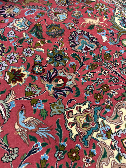 Persian Tabriz Rug, 8'3" x 11'7", in ivory, navy, rose and teal - photo 2