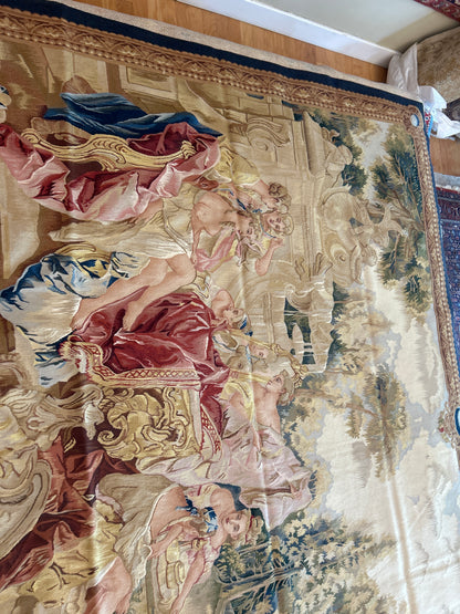 Sino Tapestry Aubusson Tapestry, 6'9" x 9', in beige, gold, green and rose - photo 3