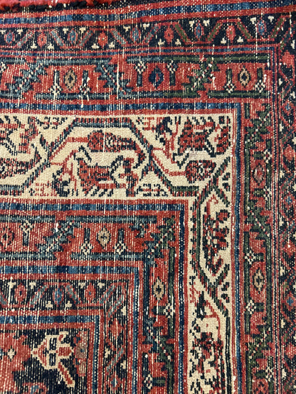Vintage Persian Hamadan Rug, 4'11" x 6'2", in blue, brown, cream and ivory - photo 3