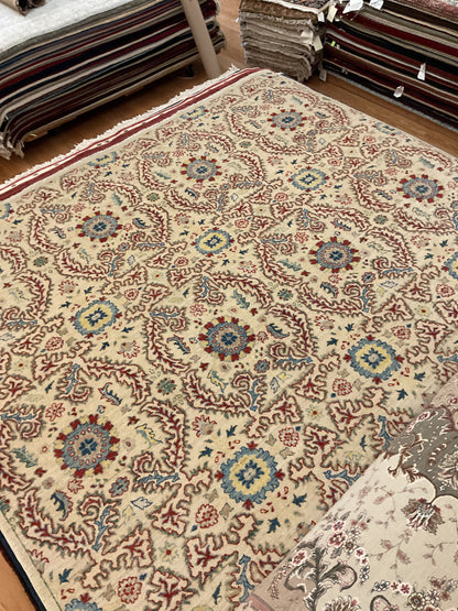 Afghan Mohal Rug, 8'10" x 12'6", in blue, ivory and red - photo 2