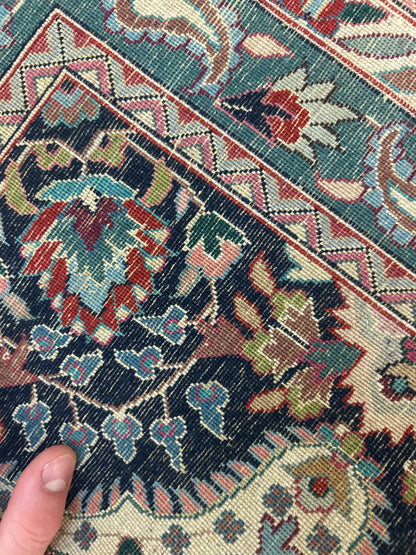 Sino Tabriz Rug, 9' x 12', in green, ivory, navy and red - photo 5
