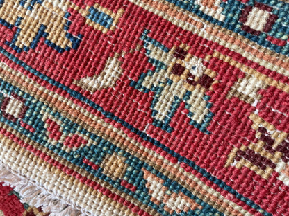 Pakistani Heriz Runner, 2'8" x 14'6", in green, ivory, navy and red - photo 4