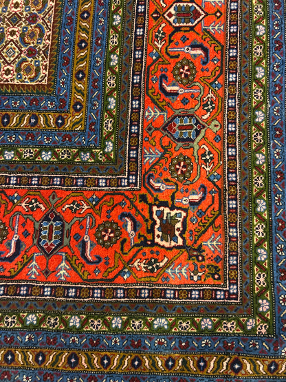 Persian Tabriz Rug with Silk, 13' x 19', in beige, brown, navy and rust - photo 2
