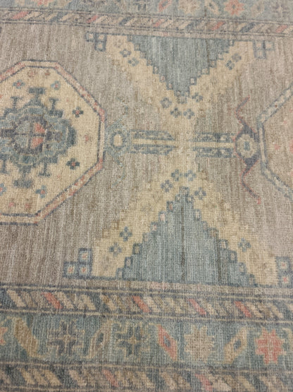 Pakistani Oushak Runner, 2'10" x 17'6", in baby blue, blue, ivory and pink - photo 2