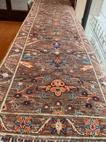 Afghan Bidjar Runner, 2'8" x 9'7", in blue, brown, ivory and orange - photo 2