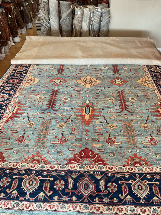 Afghan Heriz Serapi - 9.8x13.5 - 708826