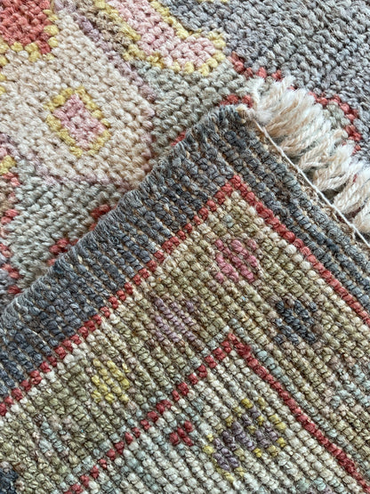 Afghan Oushak Runner, 2'9" x 9'7", in beige, gold, red and slate - photo 3