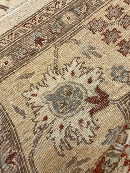Pakistani Peshawar Rug, 9' x 12', in beige, brown, burgundy and ivory - photo 2