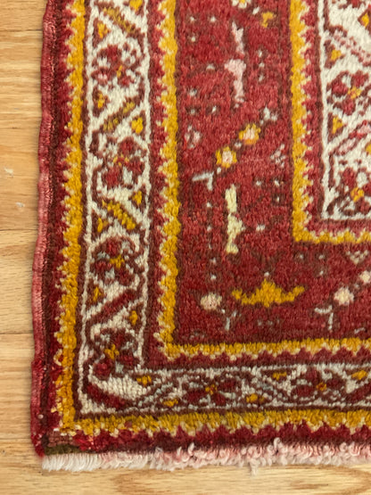 Antique Turkish Anatolian Rug, 3'4" x 5'2", in blue, gold, ivory and red - photo 2