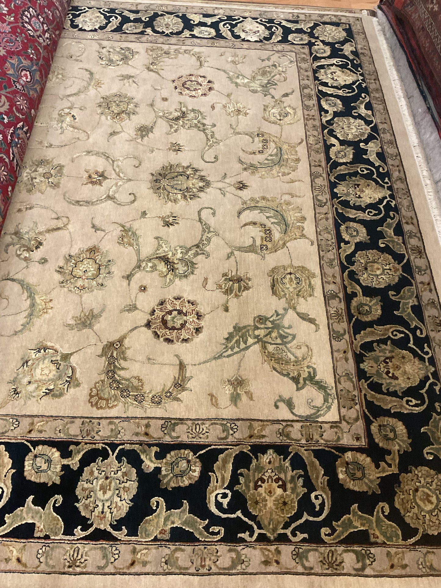 Indian Agra Jaipur W/silk - 9x12 - 1564