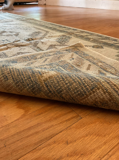 Turkish Oushak Runner, 3'2" x 9'5", in beige, brown, charcoal and grey - photo 2