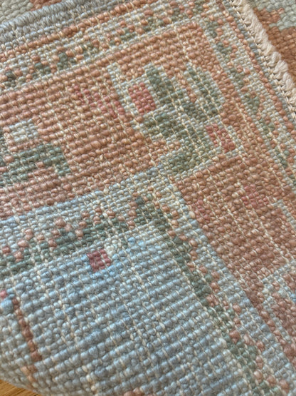 Turkish Oushak Rug, 2'3" x 3'5", in cream, peach and pink - photo 4