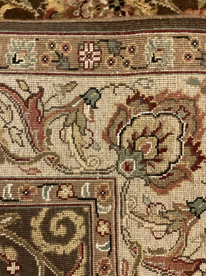 Indian Agra Jaipur Rug, 6'1" x 6', in beige, brown, ivory and red - photo 3