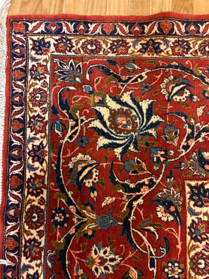 Vintage Persian Esfahan Rug, 14'4" x 22', in blue, ivory, navy and red - photo 3