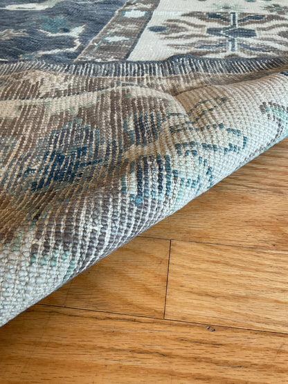 Turkish Oushak Rug, 9'2" x 12'1", in brown, charcoal, ivory and teal - photo 2