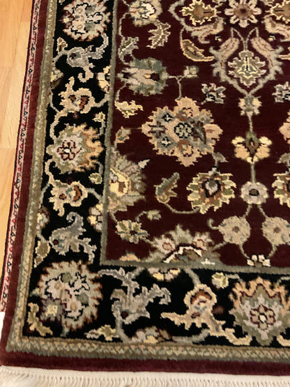 Indian Agra Jaipur Runner, 2'6" x 5'9", in beige, black, burgundy and gold - photo 2
