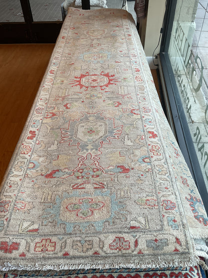 Pakistani Mohal Runner, 2'6" x 10', in blue, grey, ivory and red - photo 2