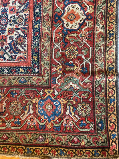Antique Persian Farahan Rug, 10'8" x 13'5", in blue, gold and red - photo 2