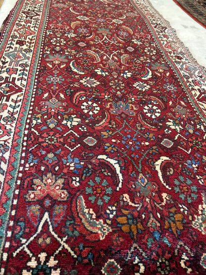 Vintage Persian Hamadan Runner, 3'8" x 9'11", in burgundy - photo 2
