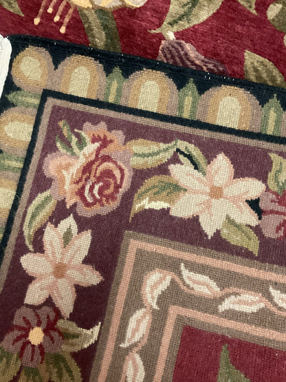 Tibetan Modern Rug, 6' x 8'7", in burgundy, green, ivory and pink - photo 3