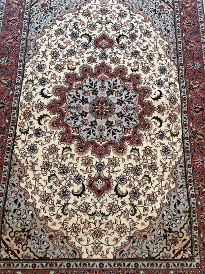 Persian Tabriz Rug, 3'4" x 4'10", in grey, ivory and rose - photo 3