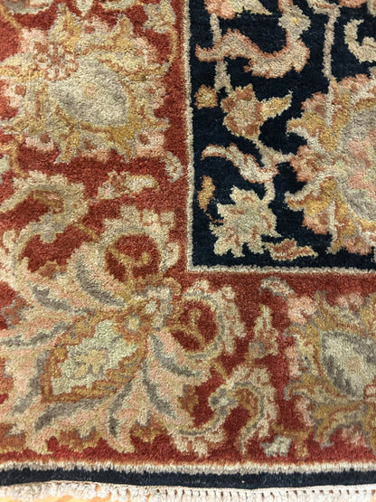 Indian Agra Jaipur Rug, 4' x 6', in black and burgundy - photo 2