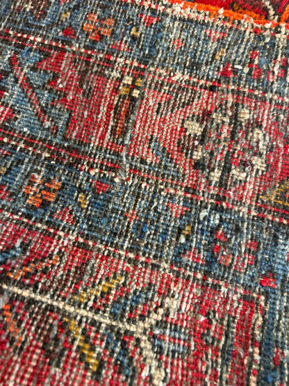 Antique Persian Karajh Runner, 3'2" x 10'7", in gold, ivory, red and teal - photo 3