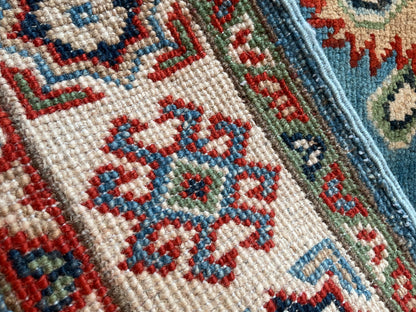 Afghan Kazak Runner, 2'8" x 13'6", in blue, green, ivory and red - photo 4