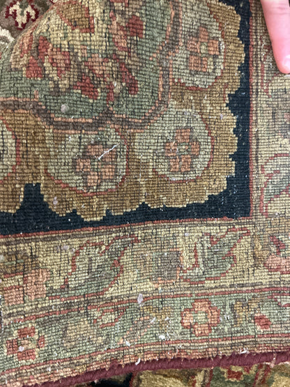 Indian Agra Jaipur Rug, 9'1" x 11'10", in beige, burgundy, gold and navy - photo 4