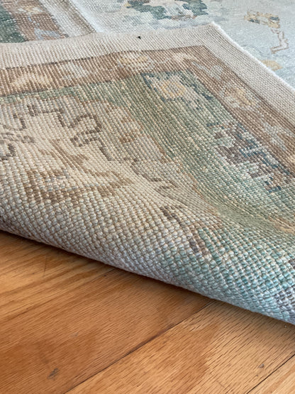 Turkish Oushak Rug, 9' x 12'2", in brown, green, grey and ivory - photo 2