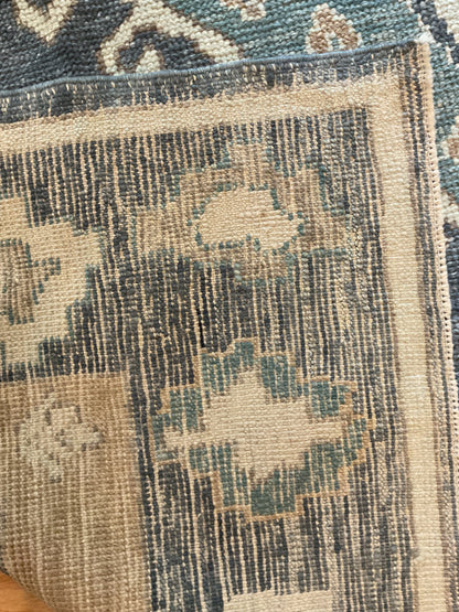 Turkish Oushak Rug, 9'1" x 12'5", in camel, ivory and navy - photo 2