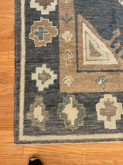 Turkish Oushak Rug, 9'1" x 12'5", in camel, ivory and navy - photo 3