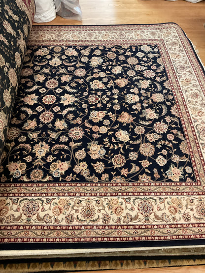 Sino Kashan Rug, 7'9" x 9'9", in ivory, navy, pink and red - photo 4